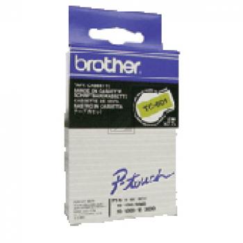 TC601 BROTHER PT Schriftband 12mm gelb schwarz 7,7 Meter laminiert