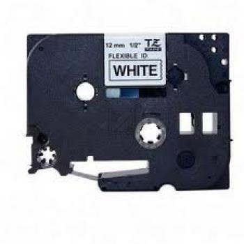 TZEFX231 BROTHER PT Schriftband 12mm weiss schwarz 8 Meter laminiert