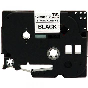 TZES231 BROTHER PT Schriftband 12mm weiss schwarz 8 Meter laminiert