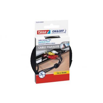 55239-00000-01 TESA On+Off Kabelbinder Klettband schwarz 10mm 5Meter universal