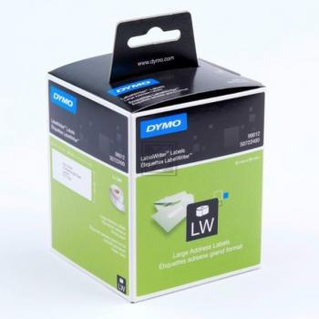 S0722400 DYMO 99012 Adressetiketten (2) 36x89mm weiss schwarz 2x260 Stück Papier