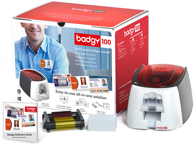 EVOLIS BADGY OLD GEN CONSUMABLE PACK VBDG205EU FBK+100Karten+ Reinigungsset