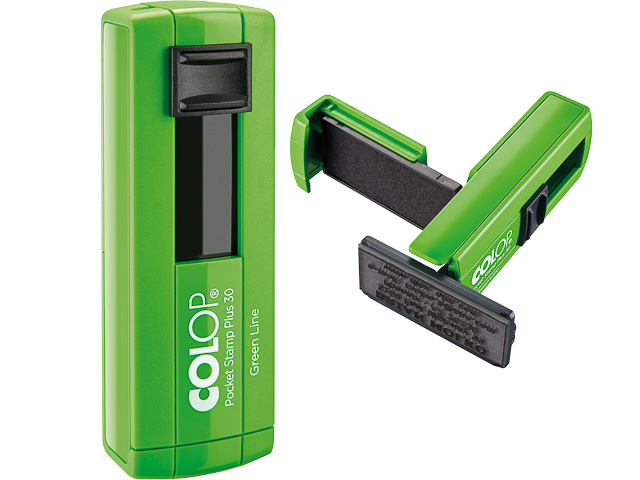 COLOP GREEN LINE TASCHENSTEMPEL PLUS 30 155552 individuelle Textplatte schwarz