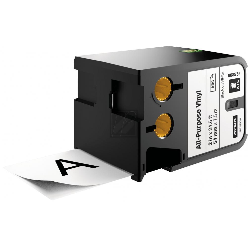 1868755 DYMO XTL Schriftband 54mm schwarz weiss 7 Meter Vinyl