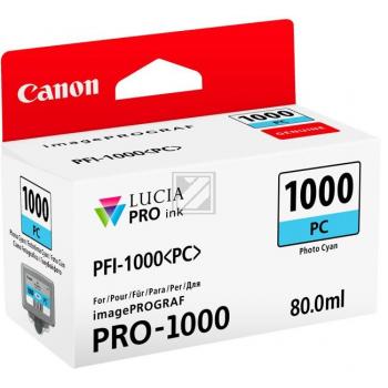 0550C001 CANON PFI1000PC IPF Fototinte photo cyan 5140Seiten 80ml