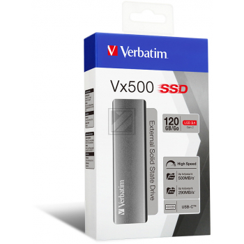 VERBATIM VX500 SSD 120GB 47441 USB 3.1 Typ C extern grau