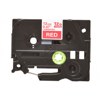 TZE435 BROTHER PT Schriftband 12mm rot weiss 8 Meter laminiert