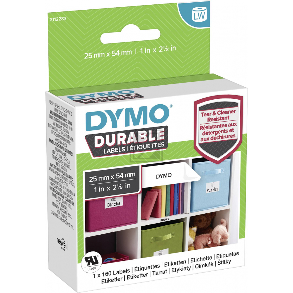2112283 DYMO LW Adressetiketten 25x54mm weiss schwarz 160 Stück permanent PP