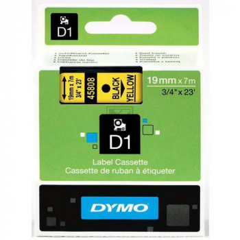 S0720880 DYMO D1 Schriftband 19mm schwarz gelb 7 Meter