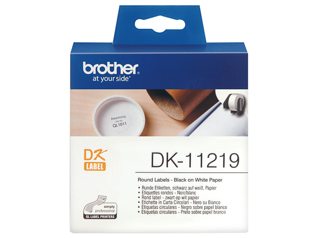 DK11219 BROTHER PT QL550 ETIKETTEN WEISS 1200Stk/Rolle 12mm