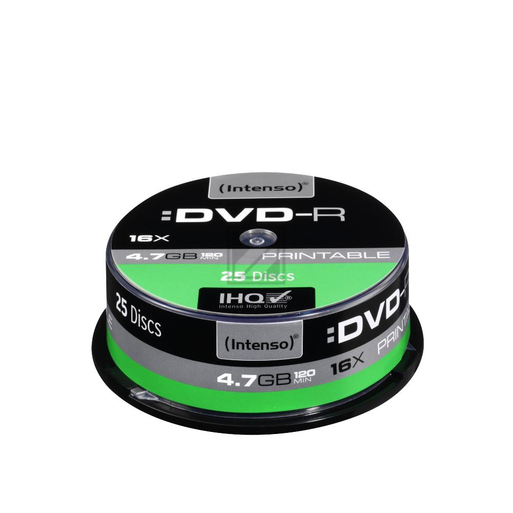 INTENSO DVD-R 4.7GB 16x IW (25) CB 4801154 Cake Box inkjet printable