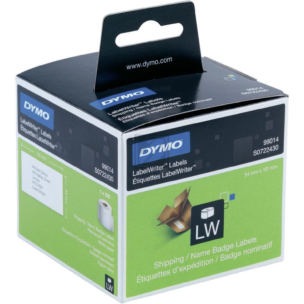S0722430 DYMO 99014 Adressetiketten 54x101mm weiss schwarz 220 Stück Papier