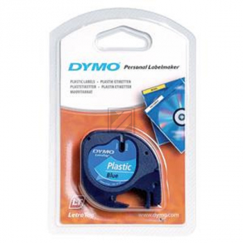 S0721650 DYMO Schriftband 12mm schwarz blau 4 Meter 91205