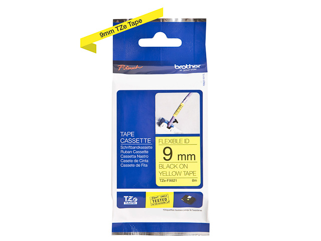 TZEFX621 BROTHER PTOUCH 9mm GELB-SCHW Schriftband 8m laminiert