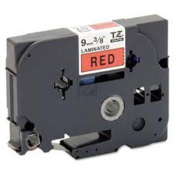 TZE421 BROTHER PT Schriftband 9mm rot schwarz 8 Meter laminiert