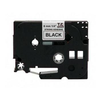 TZES211 BROTHER PT Schriftband 6mm weiss schwarz 8 Meter laminiert