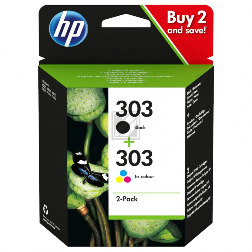 3YM92AE HP 303 Envy Photo Tinte (2) blk-col ST 200/165Seiten 4/4ml