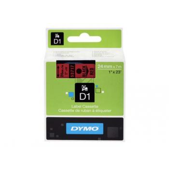 S0720970 DYMO D1 Schriftband 24mm schwarz rot 7 Meter
