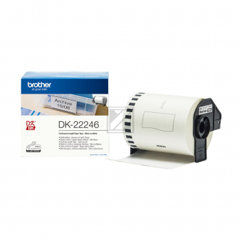DK22246 BROTHER QL1100 Etikettenrolle 103mm weiss schwarz 30,48 Meter