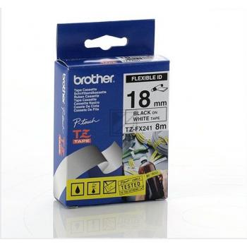 TZEFX241 BROTHER PT Schriftband 18mm weiss schwarz 8 Meter laminiert