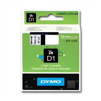 S0720910 DYMO D1 Schriftband 19mm weiss schwarz 7 Meter