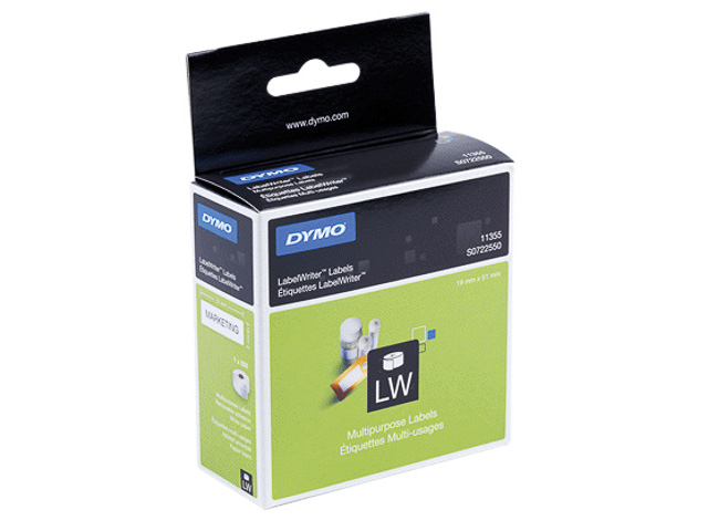 S0722550 DYMO 19x51mm WEISS 1Rl/500Stk 11355 Universal-Etiketten