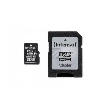 INTENSO MICRO SDHC KARTE UHS-I 32GB 3433480 90MB/s mit Adapter