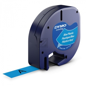 S0721650 DYMO Schriftband 12mm schwarz blau 4 Meter 91205