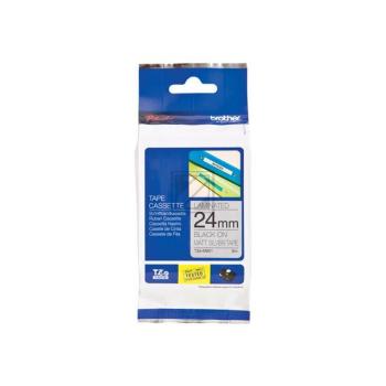 TZEM951 BROTHER PT Schriftband 24mm silber schwarz 8 Meter laminiert