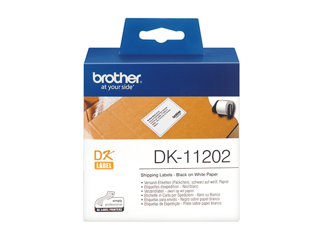 DK11202 BROTHER PT QL550 ETIKETTEN WEISS 300Stk/Rolle 62x100mm