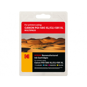 185C058168 KODAK CANON PGI580XL/CLI581XL TR Tinte (5) cmykk HC rebuilt 2395Seiten