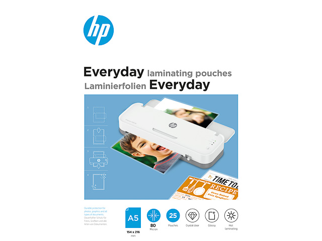 HP EVERYDAY LAMINIERFOLIEN A5 9155 25Blatt 80mic