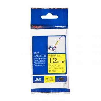 TZEFX631 BROTHER PT Schriftband 12mm gelb schwarz 8 Meter laminiert