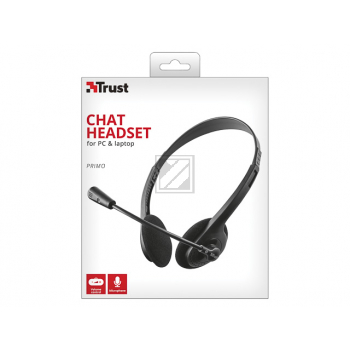 21665 TRUST Primo Chat Headset Kabel on-ear 3,5mm Stecker schwarz