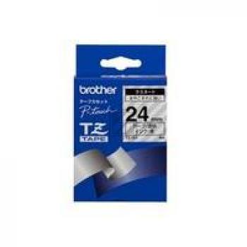 TZE151 BROTHER PT Schriftband 24mm klar schwarz 8 Meter laminiert