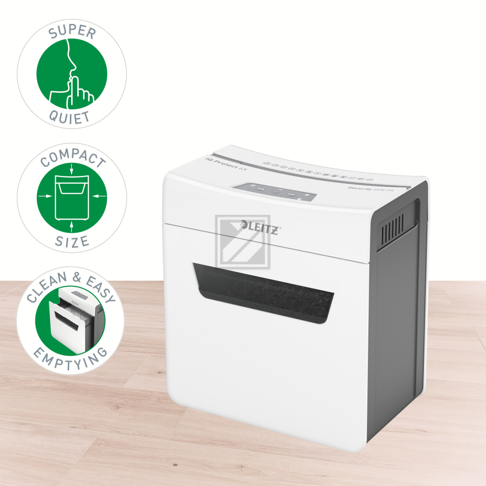 80900000 LEITZ IQ PROTECT 6X P4 Aktenvernichter Partikelschnitt 6Blt