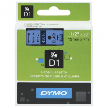 S0720560 DYMO D1 Schriftband 12mm schwarz blau 7 Meter