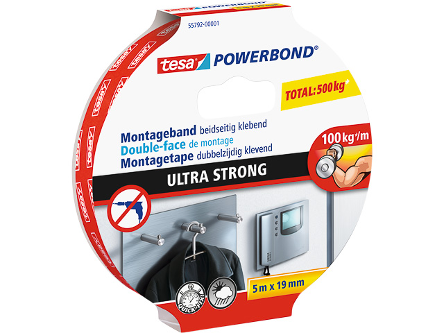 TESA POWERBOND MONTAGEBAND INDOOR 55792-00001-02 5mx19mm weiss