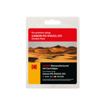 185C051023 KODAK CANON PG510/CL511 MP Tinte (2) blk-col rebuilt 220/244Seiten