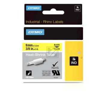 18054 DYMO IND Schrumpfschlauch 9mm schwarz gelb 1,5 Meter S0718290
