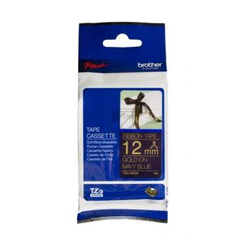TZERN34 BROTHER PT Schriftband 12mm gold blau 4 Meter nicht klebend Textil