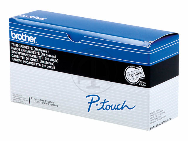 TC101A BROTHER PTOUCH(10)12mm KLAR-SCHW Schriftband 7,7m laminiert