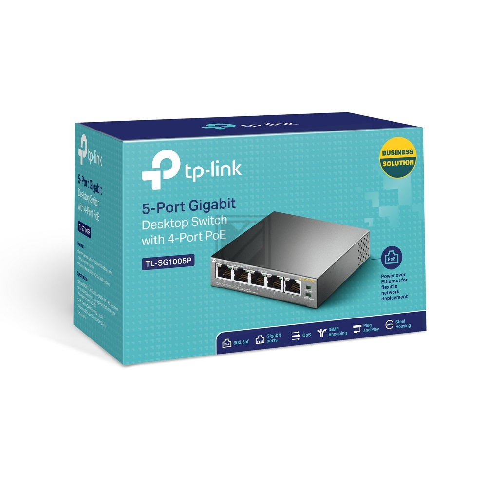 TP-LINK TL-SG1005P DESKTOP SWITCH Standalone 5xRJ45 PoE unmanaged schwarz