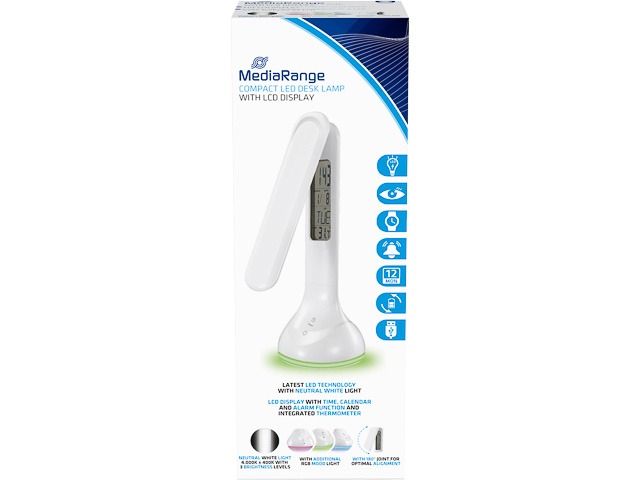 MEDIARANGE LED TISCHLEUCHTE WEISS MROS502 kompakt