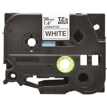 TZE261CIV BROTHER PT Schriftband 36mm weiss schwarz 8 Meter laminiert