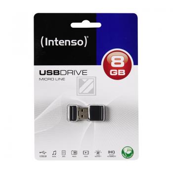 INTENSO MICRO LINE USB STICK 8GB 3500460 16,5MB/s USB 2.0 schwarz