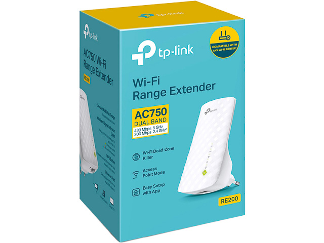 TP-LINK AC750 MESH WLAN-REPEATER RE200 komp. 802.11/b/g/n/ac-WLAN-Router