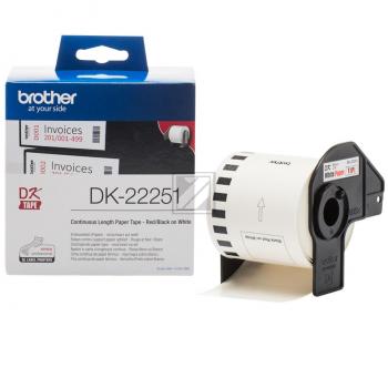 DK22251 BROTHER QL800 Etikettenrolle 62mm weiss schwarz-rot 15,24 Meter