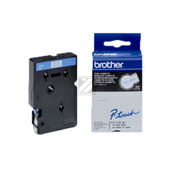 TC293 BROTHER PT Schriftband 9mm klar matt schwarz 7,7 Meter laminiert