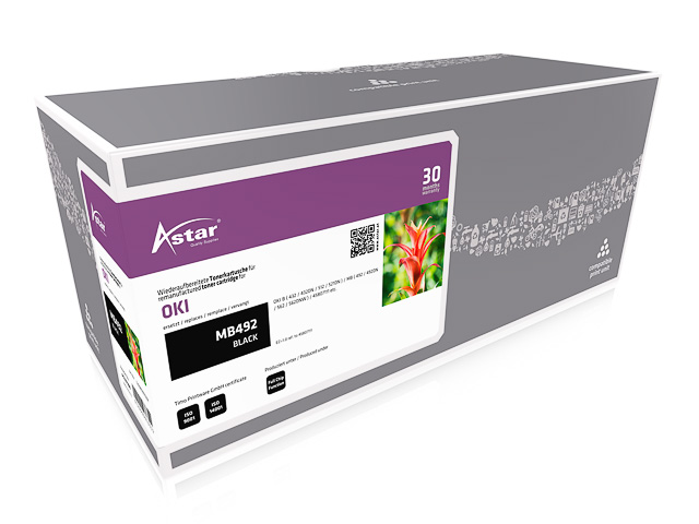 AS20188 ASTAR OKI MB492 TONER BLACK 45807111 12.000Seiten